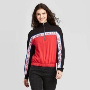 Apres Ski Collared 1/4 Zip Sweatshirt  - Well Worn Black M